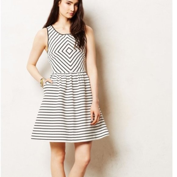Anthropologie Dresses & Skirts - Maeve Womens Sleeveless Striped Diamond Dress Sz 0